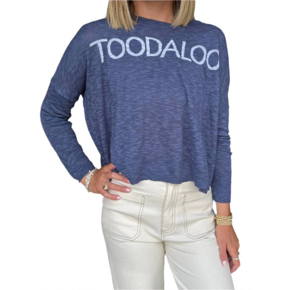 NEW STITCHDROP too da loo sweater in honest indigo